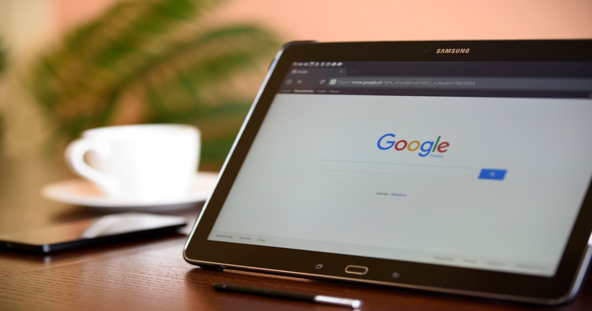 google search on a tablet